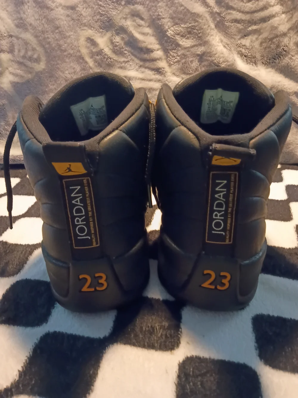 Jordan Men’s Black Sneakers with Yellow Accents